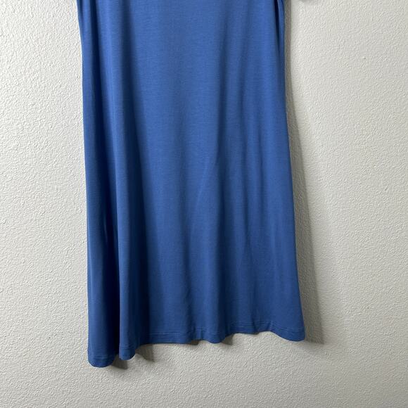 Chico's Blue Knee Length Twist Sleeve Stretch Dress Size 0 Small - Picture 4 of 8